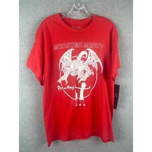 Adult Swim Rick and Morty "Monster Morty" T Shirt Men's‎ Size L Red TV Show NWT